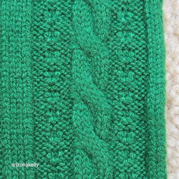 NWOT Pendleton Cashmere Cable Knit Scarf Green - Picture 12 of 13